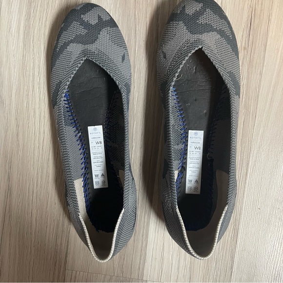 Rothy’s Gray Camo Round Toe Flats Red Sole Size 8 - Picture 5 of 7